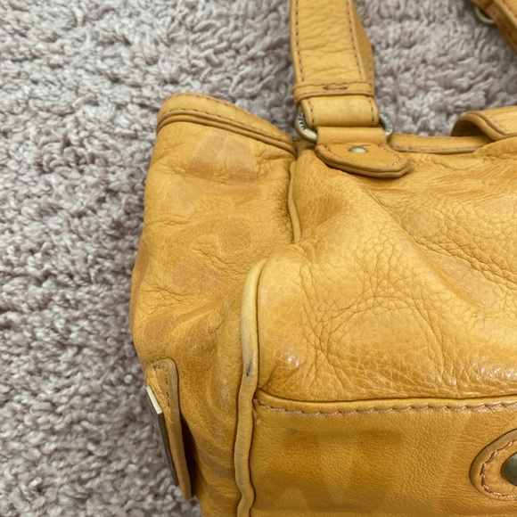 Marc by Marc Jacobs Bag Embossed Leather Satchel Honey Mustard Yellow - Picture 9 of 16